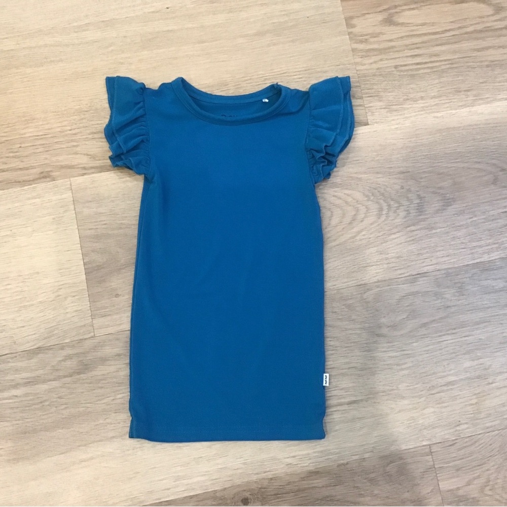 Royal Blue "Play" by Little Sleepies Ruffled Kids Top